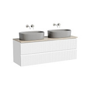 Тумба с раковиной и столешницей Sancos Snob R 140 SNR70W+TT140A2 Bianco/Kreman