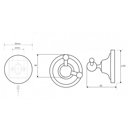 Крючок Bemeta Retro 144206038 двойной золото/хром