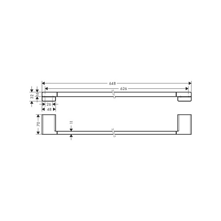 Полотенцедержатель Hansgrohe AddStoris 41747340 шлифованный черный хром