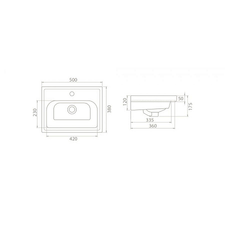 Мебельная раковина Opadiris Frame 030900-u 50