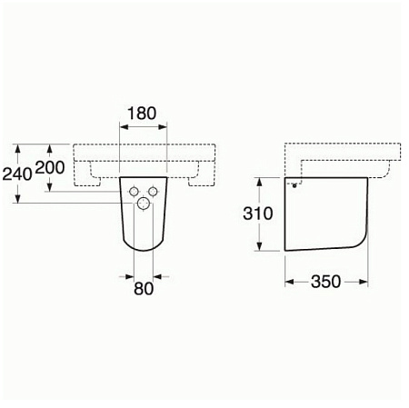 Полупьедестал для раковины Gustavsberg Artic GB1149300100  