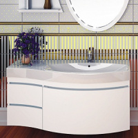 Тумба с раковиной Aquanet Опера 1-115 R, белая, 3 ящика