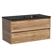 Тумба с раковиной Sancos Libra 100 LB100ECH дуб чарльстон/черный