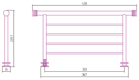 Полка прямая Сунержа 4П 00-2012-4370 хром