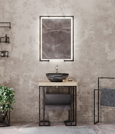 Рама Velvex Gelou 60 black металлическая, для зеркала