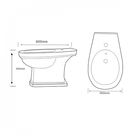 Биде напольное Boheme Vogue 943 белый