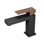 Смеситель NTBagno Adigo BG NT9001BG для раковины, черный матовый/розовое золото