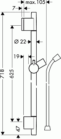 Душевая штанга Hansgrohe Raindance 27632000 хром