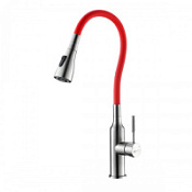 Смеситель Lemark Expert LM5082S-Red для кухонной мойки, с гибким изливом, красный