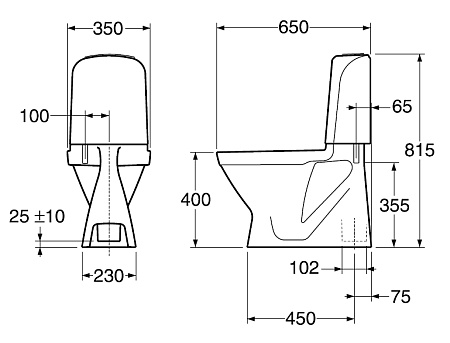 Унитаз-моноблок Gustavsberg Nordic 2300 вертикальный выпуск