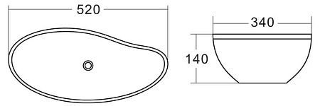 Раковина накладная BelBagno BB1362 34x53x16 белый
