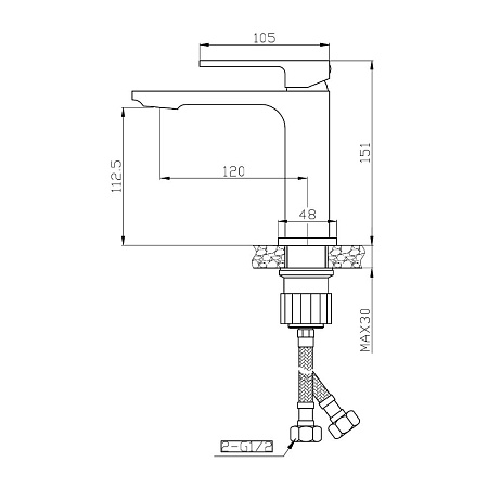 Смеситель Orange Lutz M04-021b для раковины, черный