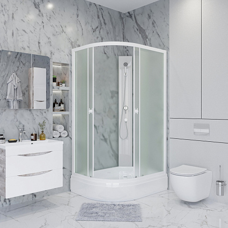 Душевая кабина Niagara Promo P90/80/26R/MT/BK 90x80x195 матовый/белый