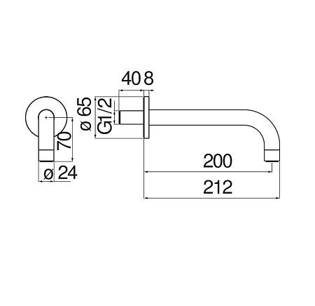 Излив Nobili AV00158/36BM для ванны, черный матовый
