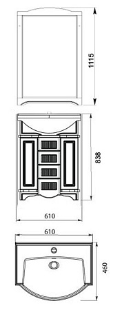 Тумба для комплекта Aquanet Луис 65 00171442 темный орех