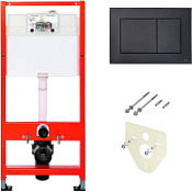 Система инсталляции для унитазов Tece TECEbase K440407 4 в 1 с кнопкой смыва, черный матовый