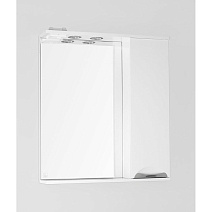Шкаф-зеркало Style Line Жасмин 70x83 с подсветкой, белый глянцевый