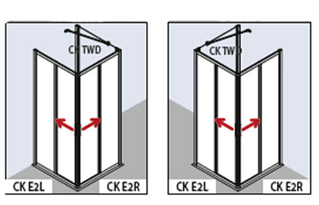 Душевой уголок Kermi Cada XS CKE2L09020VPK+CKE2R09020VPK 90x90