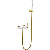 Смеситель Boheme Uno 463-WG для ванны, белый/золото