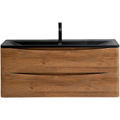 Тумба с раковиной BelBagno Acqua ACQUA-1200-2C-SO-RR 120 подвесная, Rovere Rustico/черная раковина