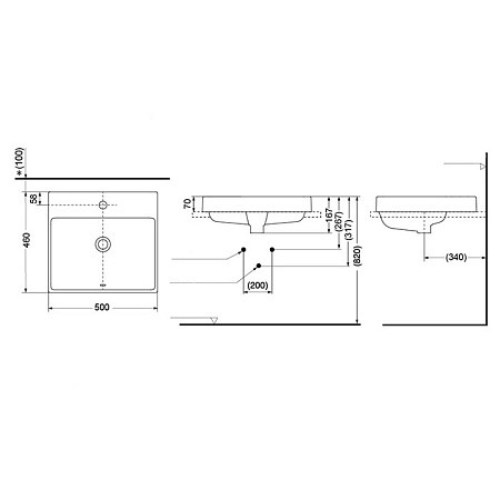 Раковина TOTO MH LW1615CB 50