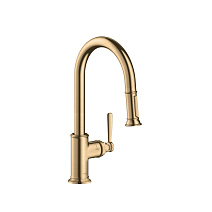 Смеситель Axor Montreux 16581140 для кухонной мойки, с выдвижным душем, шлифованная бронза