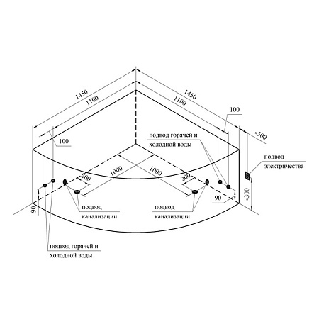Акриловая ванна Radomir Катрин 145х145