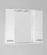 Шкаф-зеркало Style Line Венеция 90x83 с подсветкой, белый глянцевый
