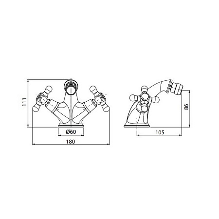 Смеситель M&Z Epoca EPC02223 для биде хром