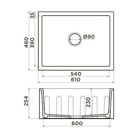 Кухонная мойка Omoikiri Mikura 61-WH 46x61x25.4 белый