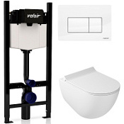 Комплект 4в1 инсталляции с WC и клавишей Valsir KIT VSWG 7317 Slim P1 белый/белый глянцевый