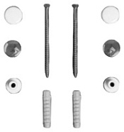 Комплект вертикальных крепежных винтов Simas F 90 Cr для унитаза или биде, белый/хром
