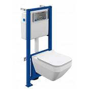 Комплект Cersanit Crea SQUARE CO DPL EO SLIM подвесной унитаз + инсталляция + крышка-сиденье