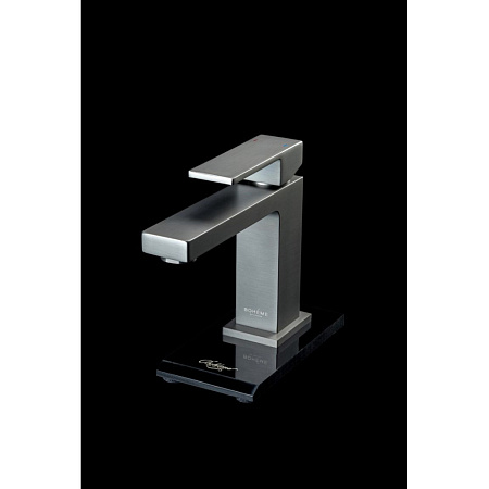 Смеситель Boheme Qubic 471-GM для раковины, оружейная сталь