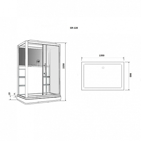 Душевая кабина Grossman GR128L 90х135 см
