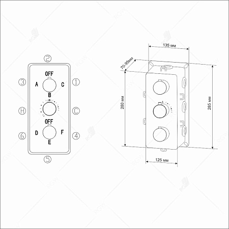 Термосмеситель встраиваемый RGW Shower Panels 21140541-11 хром