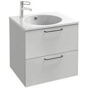 Тумба с раковиной Jacob Delafon Odeon Rive Gauche EB2520-R9-N18 60 белый, ручки черный Тумба с раковиной Jacob Delafon Odeon Rive Gauche EB2520-R9-N18 60 белый, ручки черный