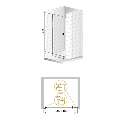 Душевая дверь в нишу Cezares Triumph TRIUMPH-B-1-80-C-Cr прозрачное стекло