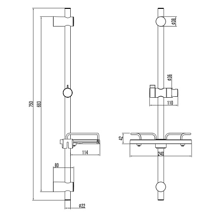 Душевая штанга Lemark Bronx LM3775GM графит
