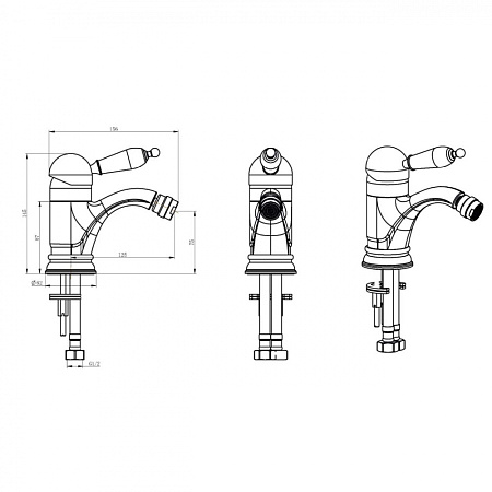 Смеситель Boheme Provanse Ripresa 366 для биде, бронза