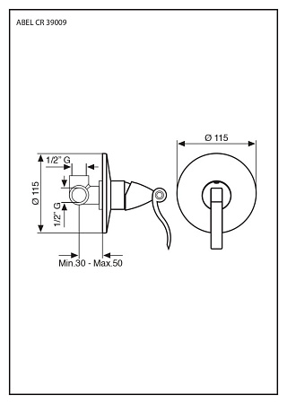 Смеситель Emmevi Abel 39009CR для душа, хром