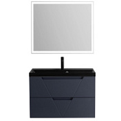 Мебель для ванной BelBagno Vittoria VITTORIA-900-2C-SO-GO-P 90 Grigio Opaco/черная раковина