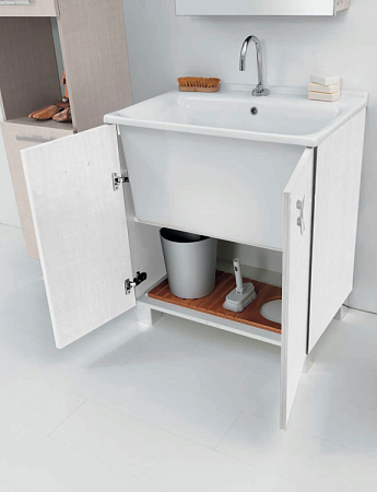 Тумба c хозяйственной раковиной Kerasan Aquadom 9165k3*1 60х60 белый матовый