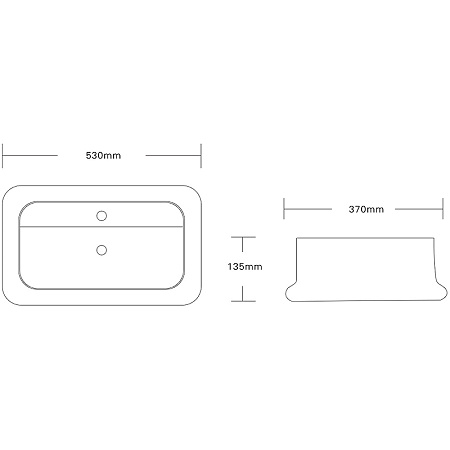 Раковина накладная Ceruttispa СТ9566 53x37 белый