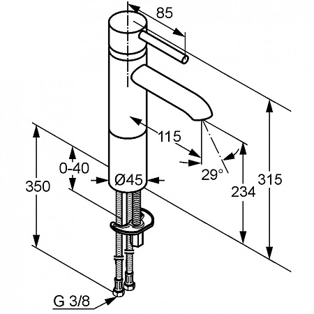 Смеситель Kludi Bozz 382960576 для раковины, хром