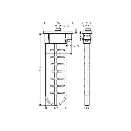 Монтажная часть Hansgrohe 28010000 на край ванны, хром