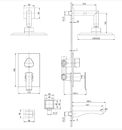 Душевой комплект Lemark Contest LM5822CW
