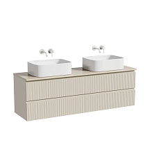 Тумба с раковиной и столешницей Sancos Snob T 160 SNT80CE+TT160A2 Beige Soft/Kreman