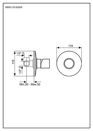 Смеситель Emmevi Minu 83009CR для душа, хром