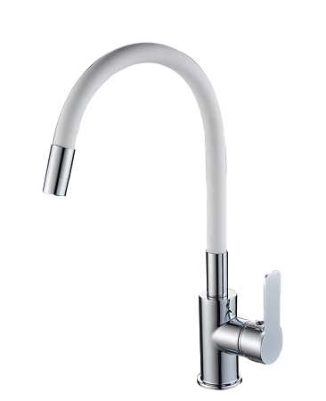 Смеситель для кухонной мойки RUSH Siple SI7335-60White хром/белый